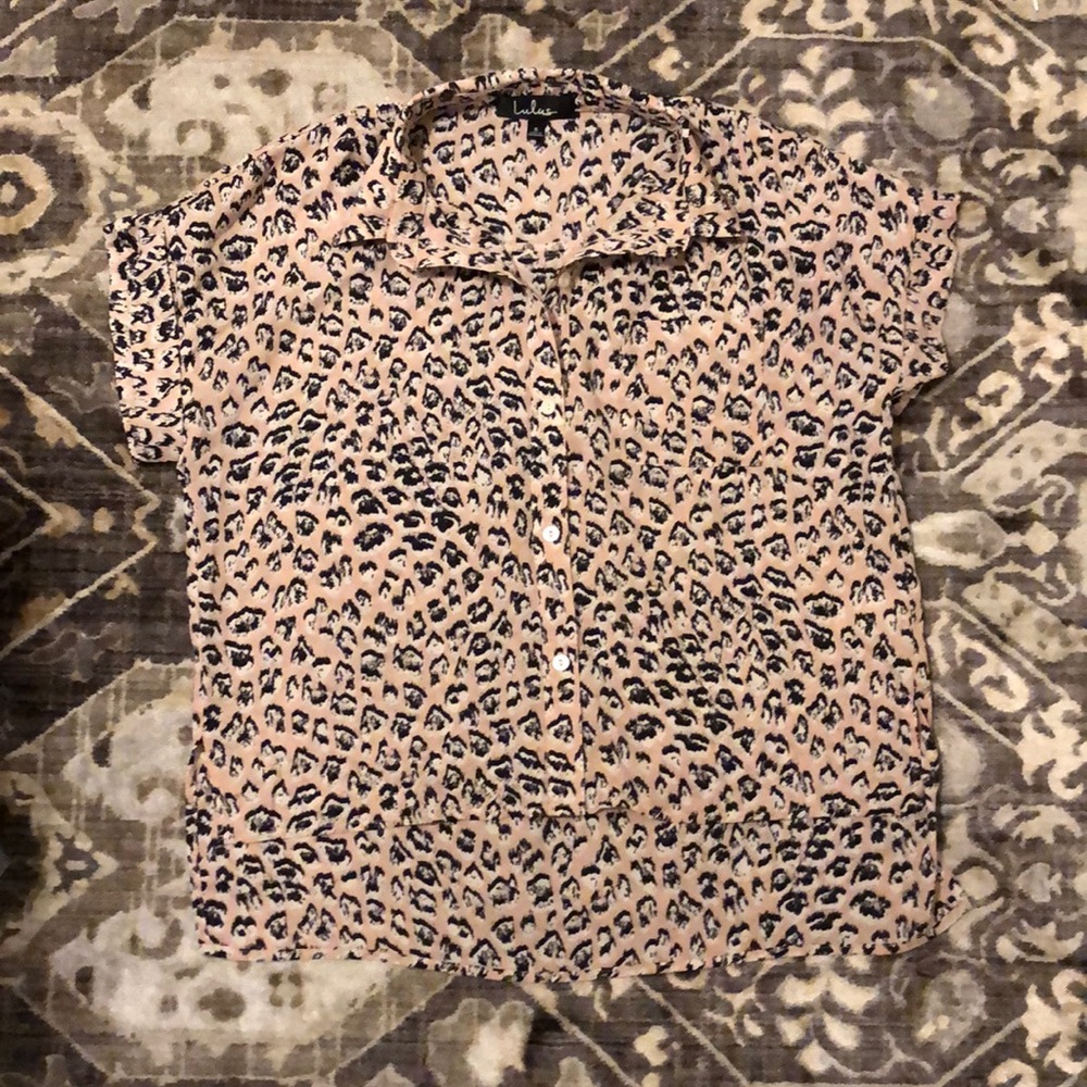 Printed Blush High-Low Top